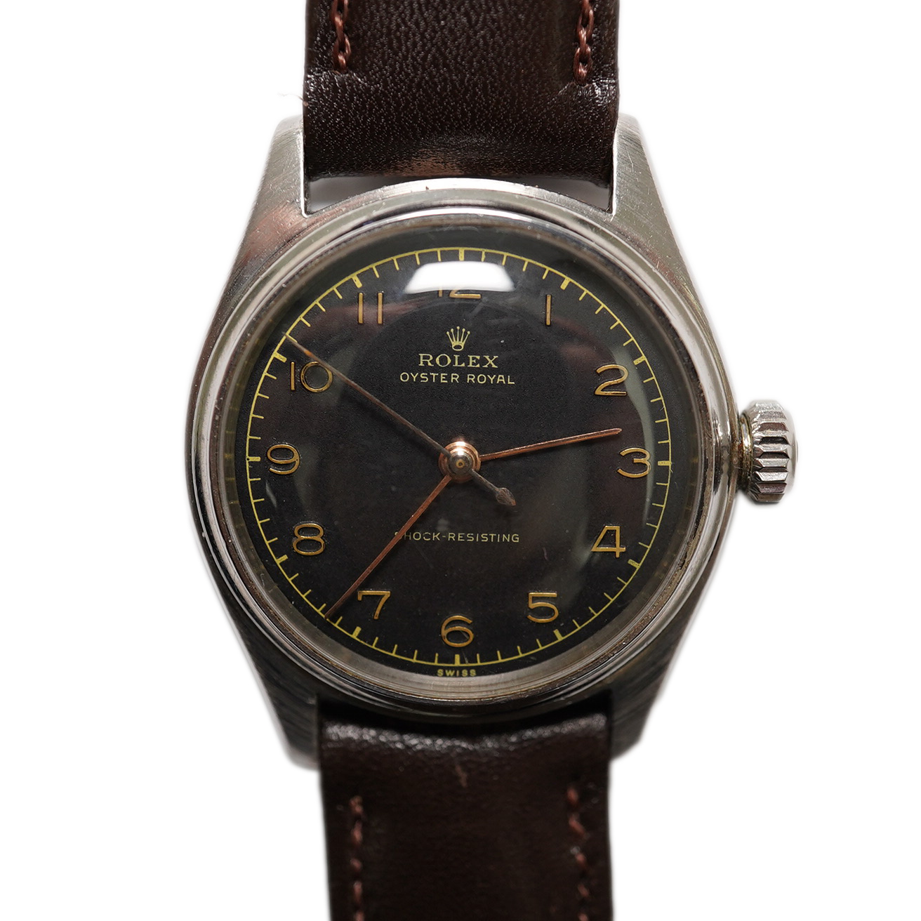 A gentleman's 1940's stainless steel Rolex Oyster Royal manual wind wrist watch